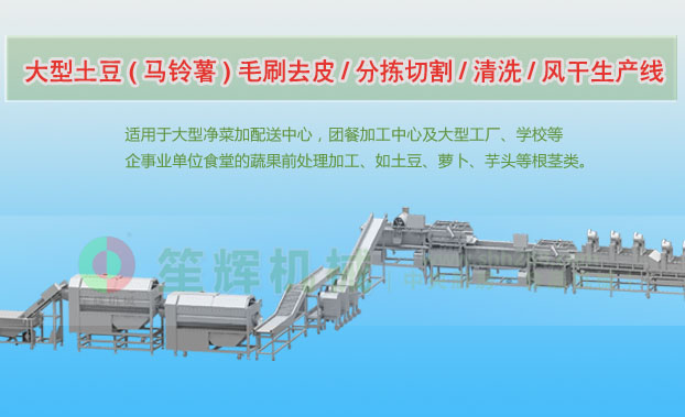 下城连续式土豆去皮清洗切割风干生产线